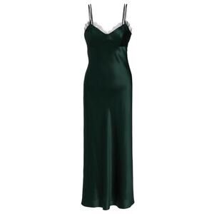 Veronica Beard Bixie Stretch-Silk Slip Dress - 10 Pine